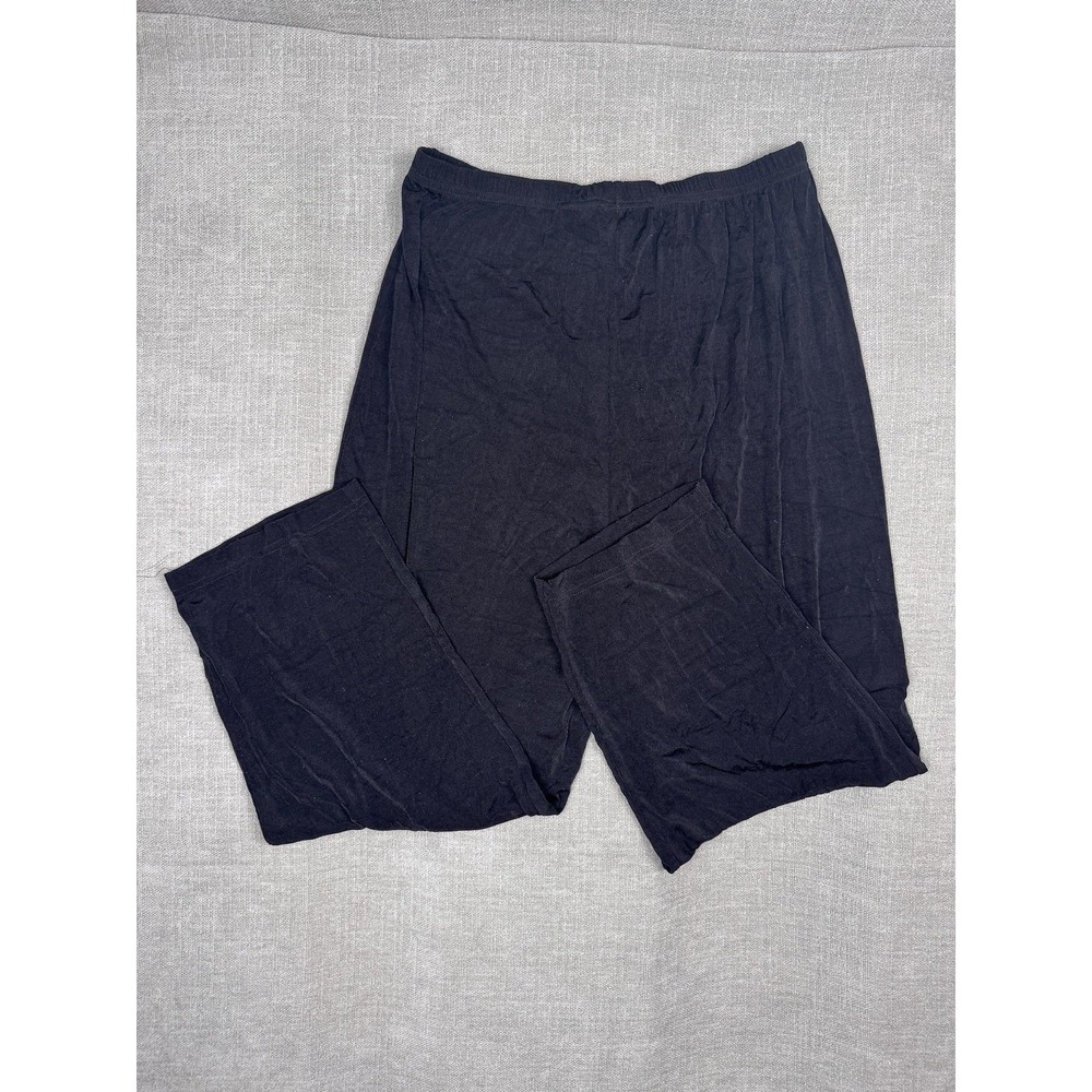 Carolyn Strauss Collection Pants Womens L Black Stretch Jersey Cropped Pull On - Picture 5 of 5